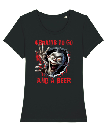 cu desene de Halloween - 4 brains to go and a beer Black