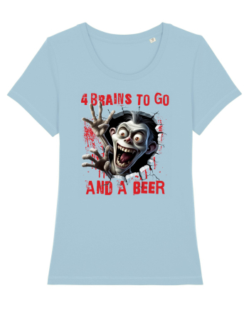 cu desene de Halloween - 4 brains to go and a beer Sky Blue