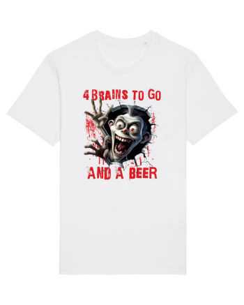 cu desene de Halloween - 4 brains to go and a beer White