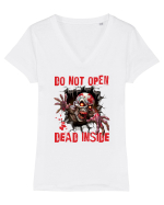 cu desene de Halloween - Do not open - Dead inside Tricou mânecă scurtă guler V Damă Evoker