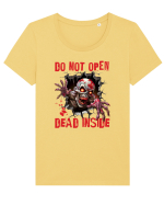 cu desene de Halloween - Do not open - Dead inside Tricou mânecă scurtă guler larg fitted Damă Expresser