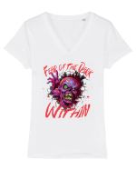 cu desene de Halloween - Fear of the Dark Within Tricou mânecă scurtă guler V Damă Evoker