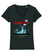 Engine check 2 Tricou mânecă scurtă guler V Damă Evoker