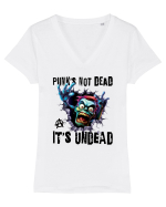 cu desene de Halloween - Punk is not dead - it is undead Tricou mânecă scurtă guler V Damă Evoker