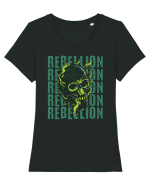 in stil gotic malefic - Rebelion Tricou mânecă scurtă guler larg fitted Damă Expresser