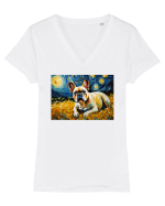 Bulldog - Vincent Van Gogh Tricou mânecă scurtă guler V Damă Evoker