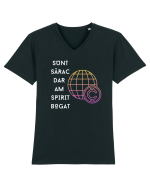 SUNT SĂRAC DAR AM SPIRIT BOGAT Tricou mânecă scurtă guler V Bărbat Presenter