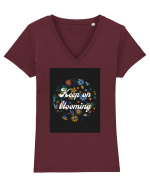 keep blooming Tricou mânecă scurtă guler V Damă Evoker