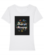 keep blooming Tricou mânecă scurtă guler larg fitted Damă Expresser