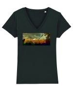 Cer in culori Tricou mânecă scurtă guler V Damă Evoker