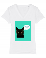 cute cat Tricou mânecă scurtă guler V Damă Evoker