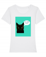 cute cat Tricou mânecă scurtă guler larg fitted Damă Expresser