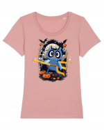 Pampsy - Halloween cu luna plina Tricou mânecă scurtă guler larg fitted Damă Expresser