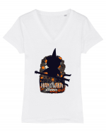 Pampsy - Halloween Shadow work in zbor Tricou mânecă scurtă guler V Damă Evoker