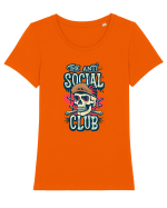 antisocialclub Tricou mânecă scurtă guler larg fitted Damă Expresser