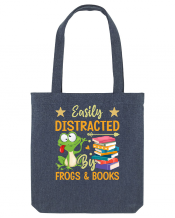 Easily Distracted By Frogs & Books Midnight Blue