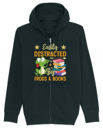 Easily Distracted By Frogs & Books Hanorac cu fermoar Unisex Connector