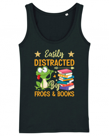 Easily Distracted By Frogs & Books Black