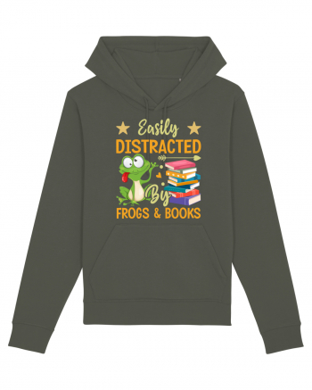 Easily Distracted By Frogs & Books Khaki