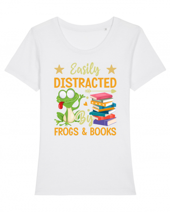 Easily Distracted By Frogs & Books White