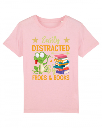 Easily Distracted By Frogs & Books Cotton Pink