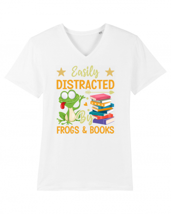 Easily Distracted By Frogs & Books White