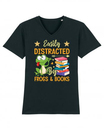 Easily Distracted By Frogs & Books Black