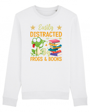 Easily Distracted By Frogs & Books White