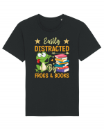 Easily Distracted By Frogs & Books Tricou mânecă scurtă Unisex Rocker