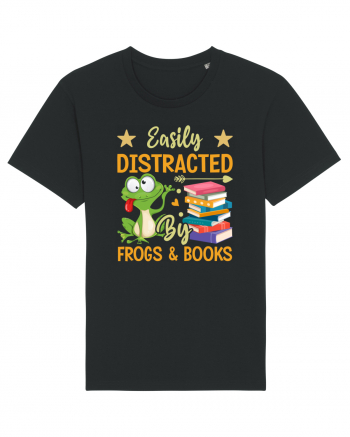 Easily Distracted By Frogs & Books Black