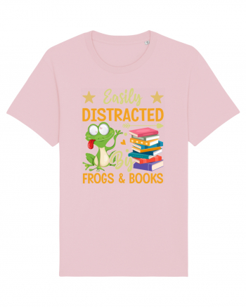 Easily Distracted By Frogs & Books Cotton Pink