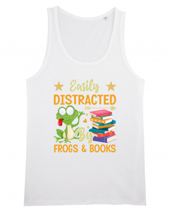 Easily Distracted By Frogs & Books White