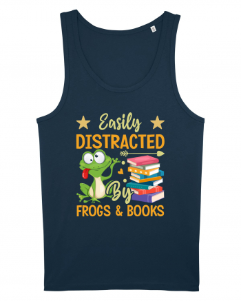 Easily Distracted By Frogs & Books Navy