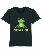 Froggy Style Tricou mânecă scurtă guler V Bărbat Presenter