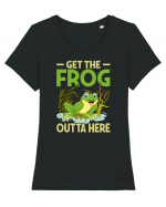 Get The Frog Outta Here Tricou mânecă scurtă guler larg fitted Damă Expresser