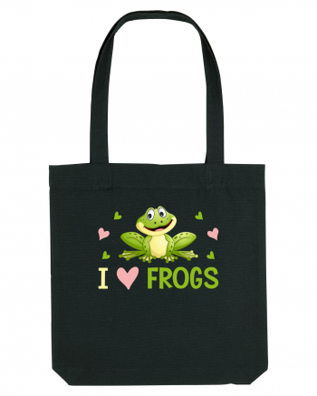 I Love Frogs Black