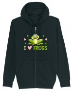 I Love Frogs Hanorac cu fermoar Unisex Connector