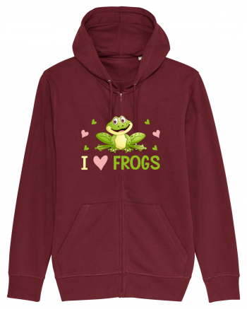 I Love Frogs Burgundy