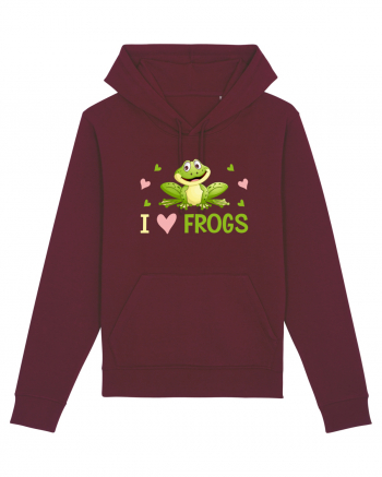 I Love Frogs Burgundy