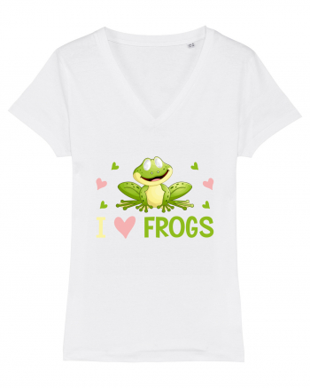 I Love Frogs White