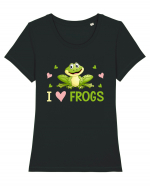 I Love Frogs Tricou mânecă scurtă guler larg fitted Damă Expresser