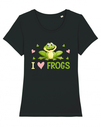 I Love Frogs Black