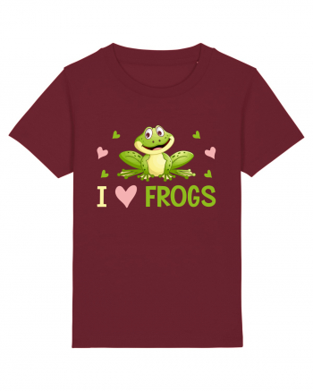 I Love Frogs Burgundy