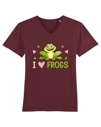 I Love Frogs Burgundy