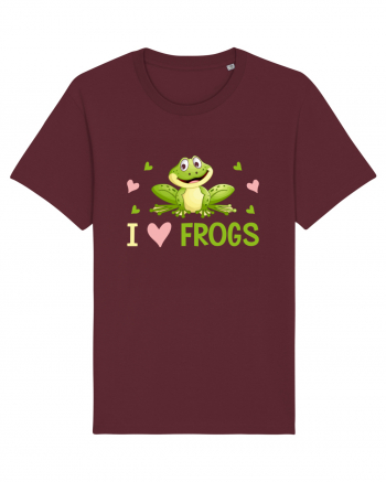 I Love Frogs Burgundy