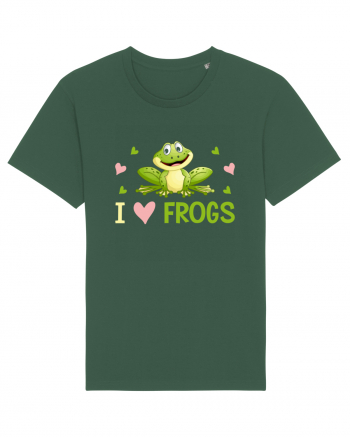 I Love Frogs Bottle Green