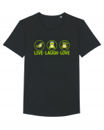 LIVE LAUGH LOVE Tricou mânecă scurtă guler larg Bărbat Skater