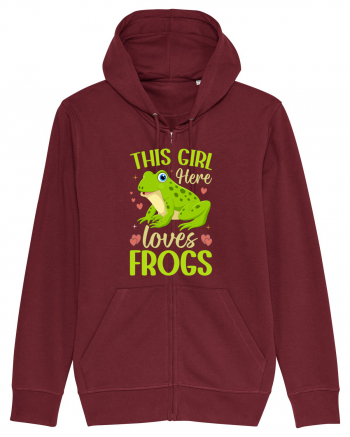 This Girl Here Loves Frogs Burgundy