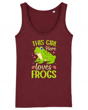 This Girl Here Loves Frogs Burgundy