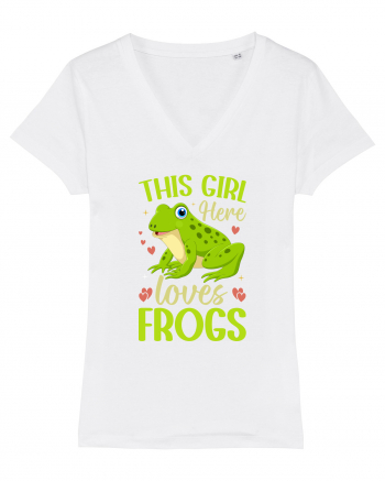 This Girl Here Loves Frogs White